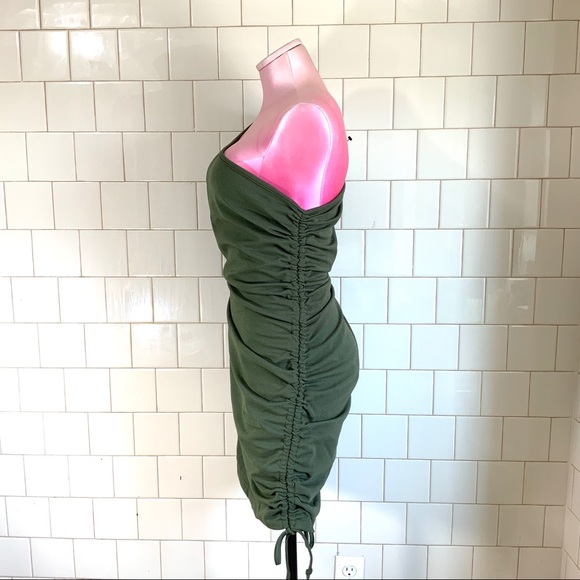 New! One shoulder long sleeved ruched side mini:)) - Picture 2 of 4